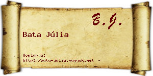 Bata Júlia névjegykártya